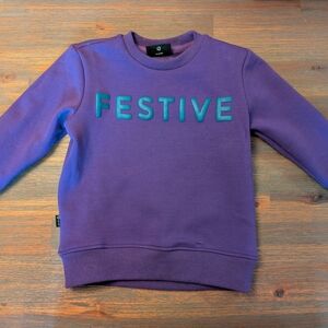 Kids Purple Sweatshirt with Festive Design